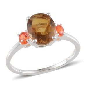 NEW Size 7 Whisky Quartz 925 Sterling Silver Ring